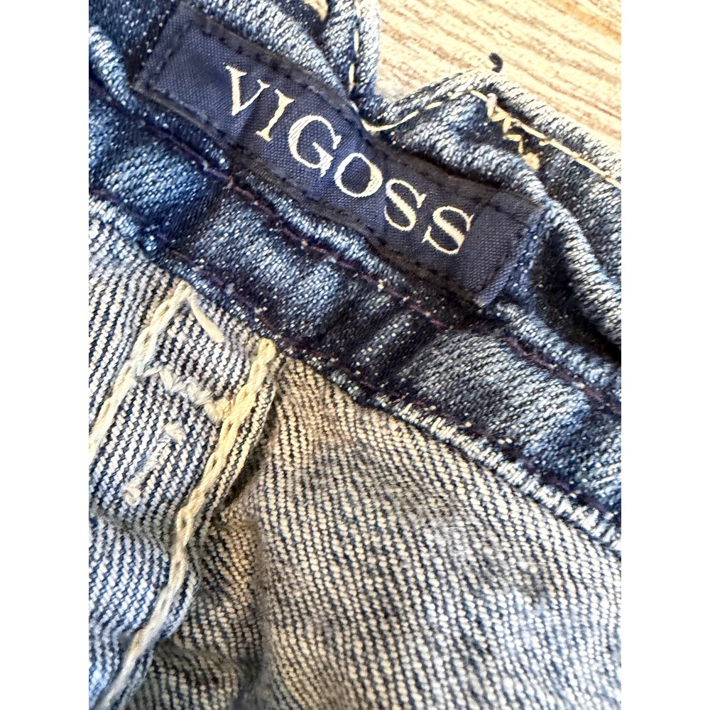 Vigoss Chelsea Capri Jeans 16 x 21 Embellished Distressed Denim 16x21 Jean Crop - Picture 10 of 12